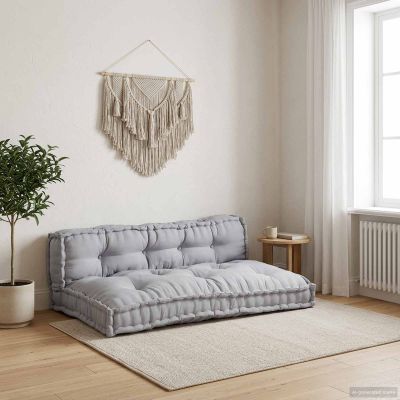 vidaXL Vankúš na paletový gauč 2 pcs Sivá 120 x 80 x 38 cm Látka