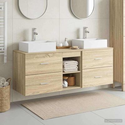 vidaXL Set kabinetov do kúpeľne 3 ks Dub sonoma 49,5 x 41 x 62,5 cm
