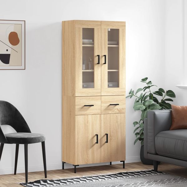 vidaXL Vysoká skrinka dub sonoma 69,5x34x180 cm spracované drevo
