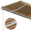 vidaXL Automatická markíza s LED a senzorom vetra 4x3,5 m žlto-biela