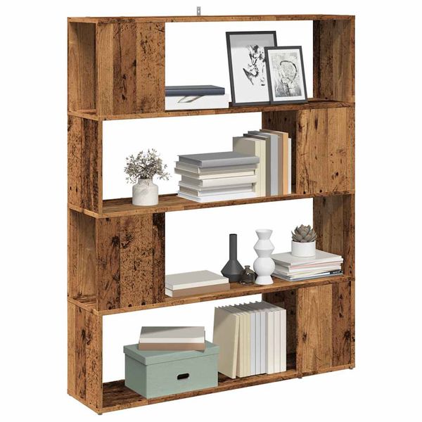 vidaXL skrinka na knihy/priehradka Old Wood 100x24x124,5 cm