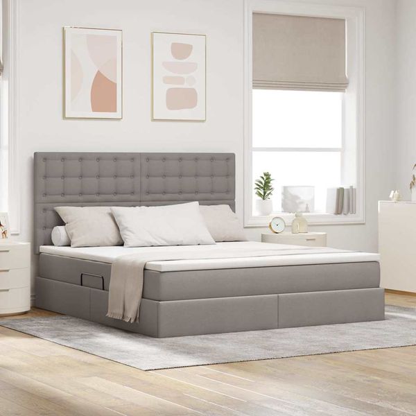 vidaXL Postel s úložným prostorem a matrací Sivohnedá 160 x 200 cm