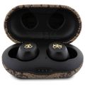 Bluetooth slúchadlá Guess GUTWSP4EGW TWS ENC 4G PU METAL LOGO hnedá