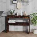 vidaXL Konzolový stolík dymový dub 102x30x80 cm spracované drevo