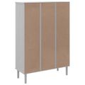 vidaXL Knižnica SENJA, ratanový vzhľad, biela 90x35x130 cm, borovica