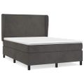 vidaXL Posteľný rám boxspring s matracom tmavosivý 140x200 cm zamat
