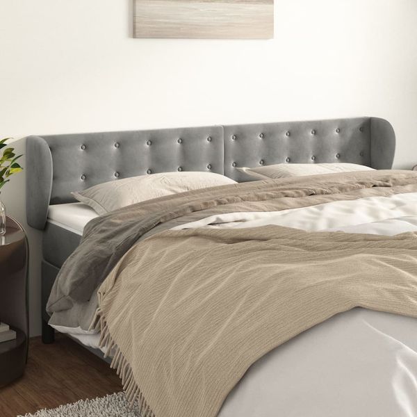 vidaXL Čelo postele so záhybmi bledosivé 163x23x78/88 cm zamat