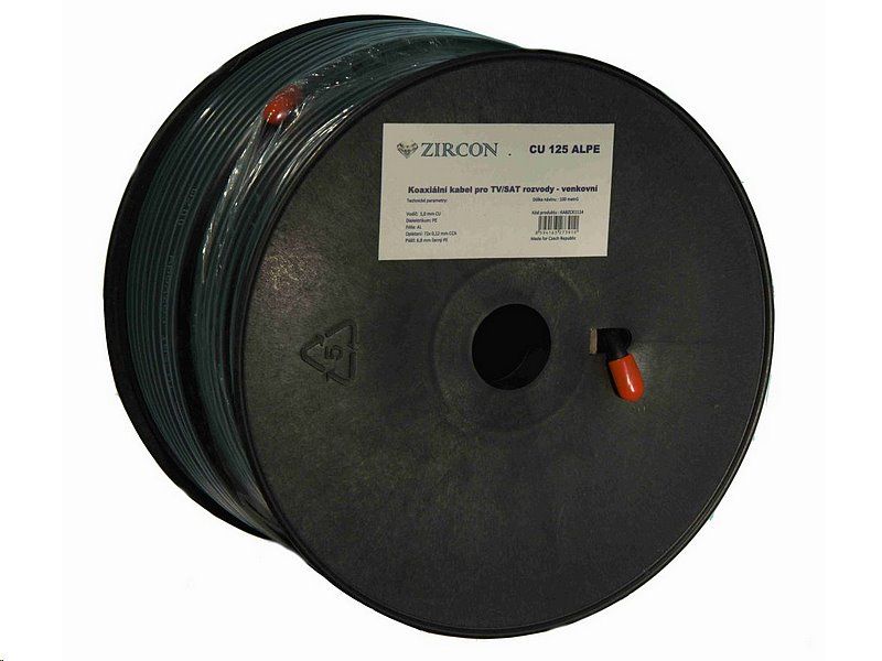 Koaxiální kabel Zircon CCS 125 ALPE / 100 m / 6.8mm