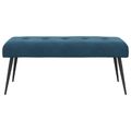 vidaXL Lavica s gombíkovým prešívaním Modrá 110 x 40 x 46 cm Zamat