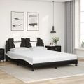 vidaXL Posteľ Viana s matracom čierno-biela 160x200 cm umelá koža