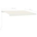 vidaXL Ručne zaťahovacia markíza s LED 450x350 cm krémová