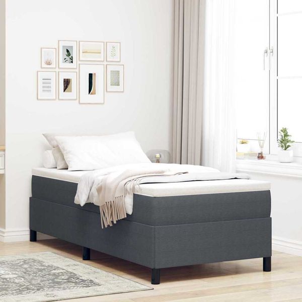 vidaXL Posteľ s pružinovým rámom Tmavosivá 100 x 200 cm