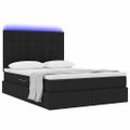 vidaXL LED úložná posteľ s matracom Čierna 140 x 190 cm Látka