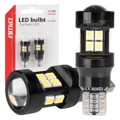 LED žiarovky CANBUS T15 W16W 15SMD 2835 Biele 12V 24V AMiO-04245