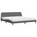 vidaXL Posteľ s matracom Dover tmavosivá 200x200 cm látka