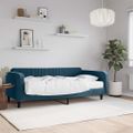 vidaXL Denná posteľ s matracom modrá 100x200 cm zamat
