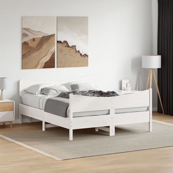 vidaXL Posteľ bez matraca biela 140x200 cm masívna borovica