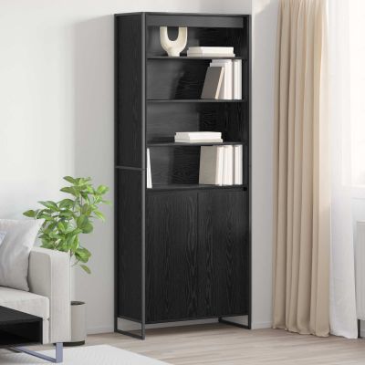 vidaXL Vysoké skrinky Čierny dub 79 x 36 x 200 cm Kompozitné drevo