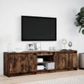 vidaXL TV stolík s LED dymový dub 180x34x50 cm kompozitné drevo