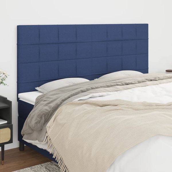 vidaXL Čelo postele modré 180x5x118/128 cm látkové