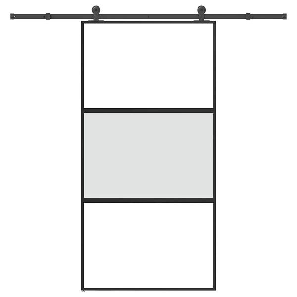 vidaXL Posuvné dvere s kovaním tvrdené sklo a hliník úzke 102,5x205 cm