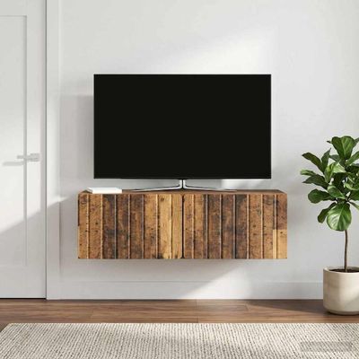 vidaXL Nástenná TV skrinka 98 x 31 x 30 cm Staré drevo