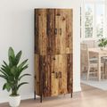 vidaXL Highboard Staré drevo 69,5 x 34 x 180 cm Kompozitné drevo