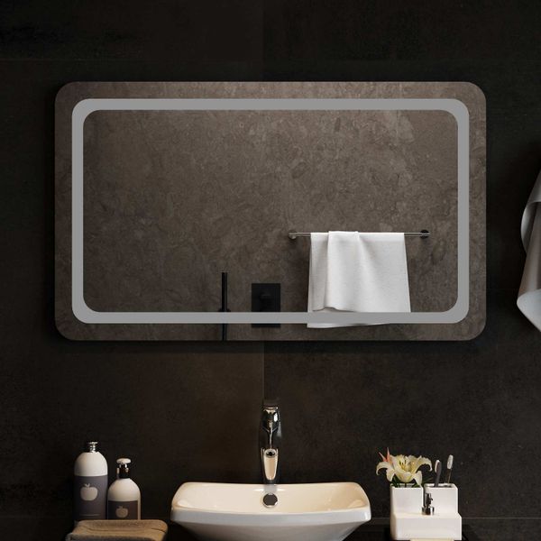 vidaXL Zrkadlo do kúpeľne s LED Priehľadná 100 x 60 cm tvrdené sklo