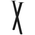 vidaXL Nohy k jedálenskému stolu v tvare X, 2 ks, čierne, 57 x (72-73) cm, oceľové
