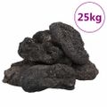 vidaXL Sopečné kamene 25 kg čierne 10-30 cm