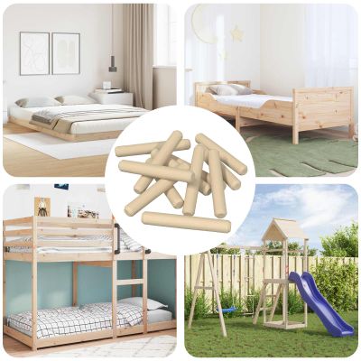 vidaXL Drevené kolíky 12 pcs Hnedá Ø 8 x 50 mm Drevený masív
