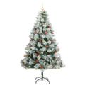 vidaXL Umelý vianočný stromček Zelená a biela 240 cm PVC, kov a plast