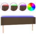 vidaXL Čelo postele s LED tmavohendé 183x16x78/88 cm látka