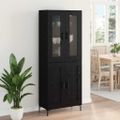vidaXL Highboard 2 ks Čierny dub 69,5 x 34 x 180 cm Kompozitné drevo