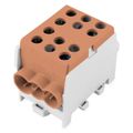 Svorkovnica rozbočovacia HLAK 35-1/4 M2 B, 125A, 1pól., AL/CU, IP20, hnedá, na DIN /2080181