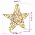 vidaXL 3D hviezda 50 LED Teplá biela 55 x 52.5 x 9 cm PET