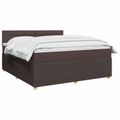 vidaXL Posteľ boxspring s matracom Tmavohnedá 140 x 200 cm Látka