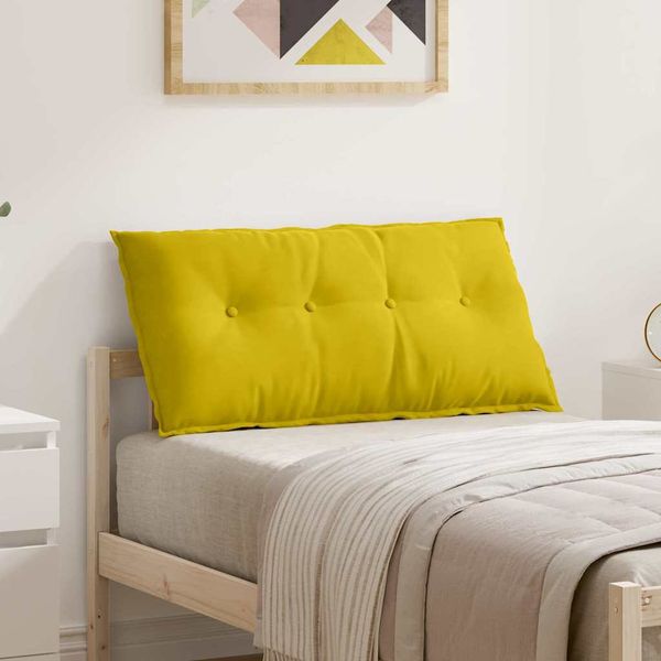 vidaXL Poduška na chrbát Žltá 100 x 50 cm Kordúrová tkanina