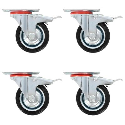 vidaXL Otočné kolieska s dvojitou brzdou 4 ks, 75 mm