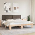 vidaXL Rám postele s čalúneným čelom Sivohnedá 200 x 200 cm