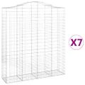 vidaXL Oblúkový gabionový kôš 7 ks 200x50x220/240cm pozinkované železo