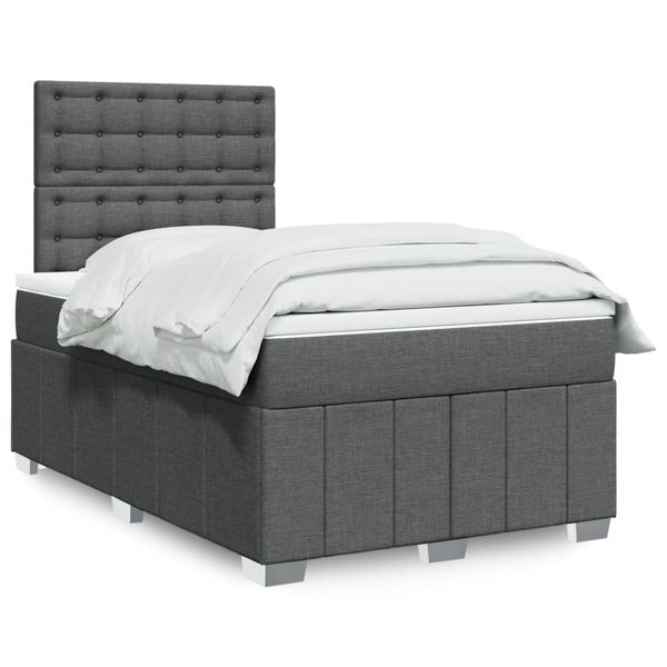 vidaXL Boxspring posteľ s matracom tmavosivý 120x200 cm látka