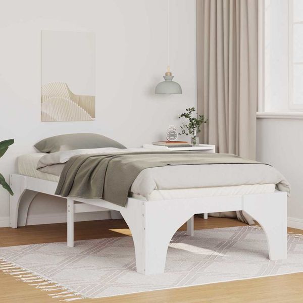 vidaXL Rám postele Biela 80 x 200 cm Masívne borovicové drevo
