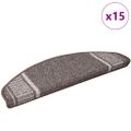 vidaXL Samolepiace schodové rohože 15 ks 65 x 21 x 4 cm Non-Slip Hnedá