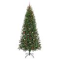 vidaXL Umelý vianočný stromček s 300 LED-i Zelená 210 cm PE a PVC