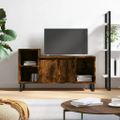vidaXL TV skrinka dymový dub 100x35x55 cm spracované drevo