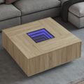 vidaXL Konferenčný stolík s nekonečnými LED dub sonoma 100x100x40 cm