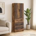 vidaXL Sada skríň 2 ks 66 x 34,5 x 87 cm Kompozitné drevo Staré drevo