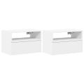 vidaXL Nástenné nočné stolíky 2 ks biele 45x26x28,5 cm