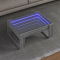 vidaXL Konferenčný stolík s nekonečnými LED sivý sonoma 70x53x30 cm